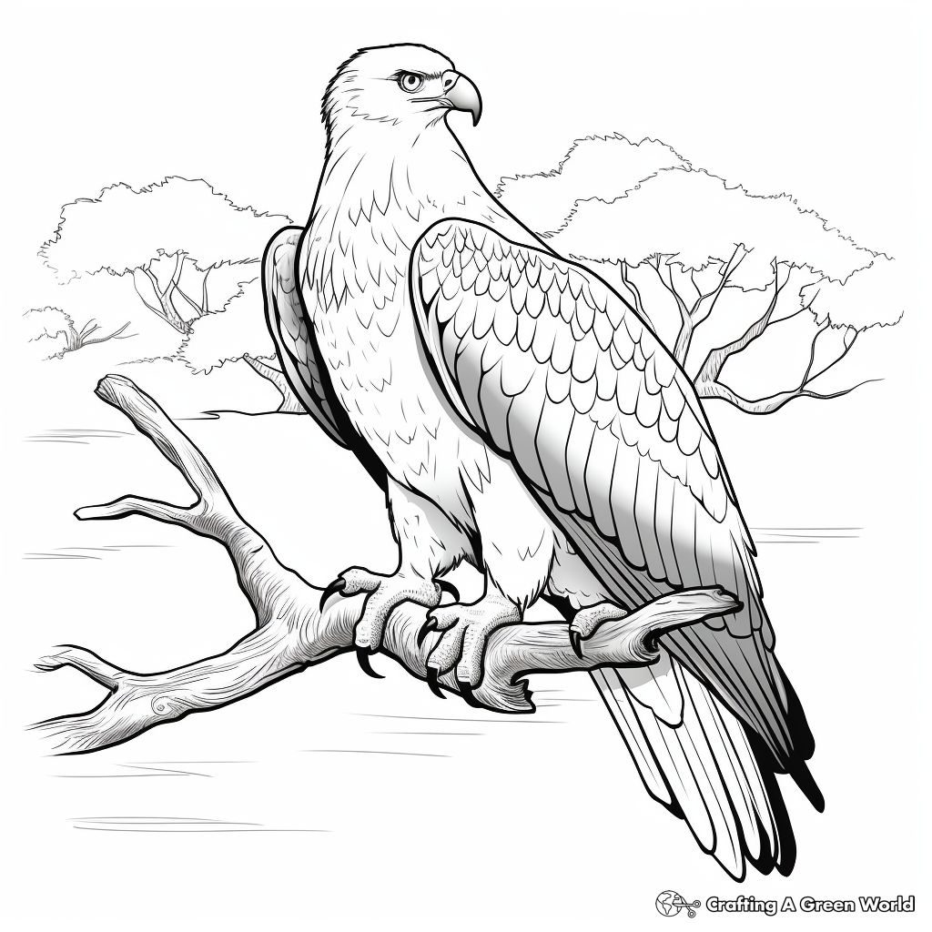 Stunning African Fish Eagle Coloring Pages 3