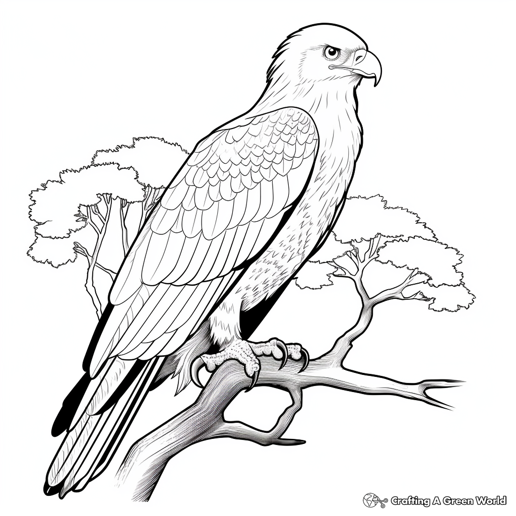 Stunning African Fish Eagle Coloring Pages 4