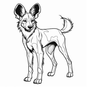 Stunning African Wild Dog Coloring Pages 1
