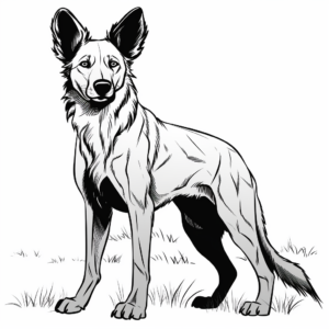 Stunning African Wild Dog Coloring Pages 2