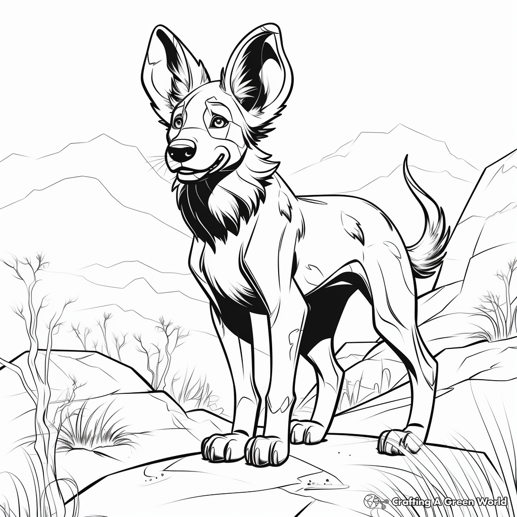 Stunning African Wild Dog Coloring Pages 3