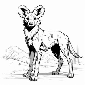 Stunning African Wild Dog Coloring Pages 4