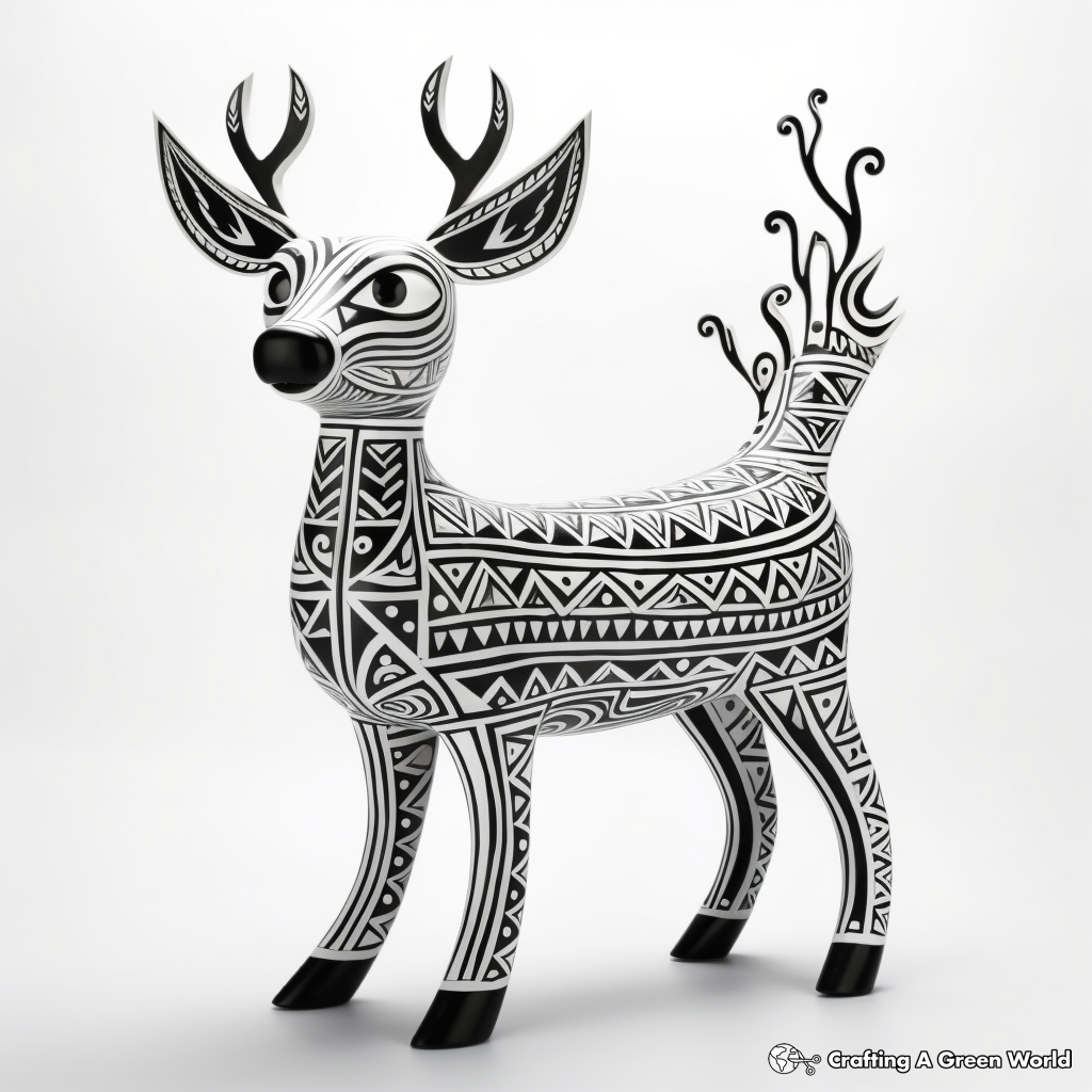 Stunning Alebrije Deer Coloring Sheets 1