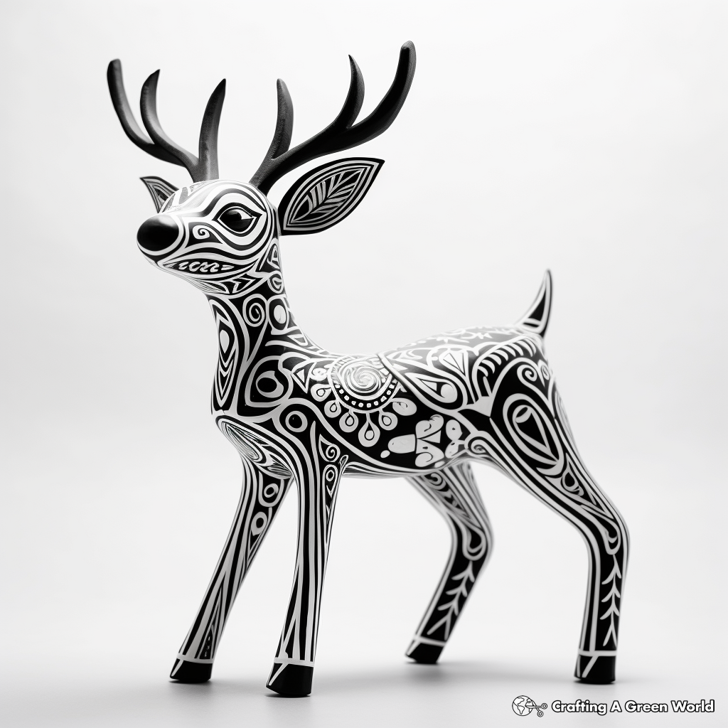 Stunning Alebrije Deer Coloring Sheets 4
