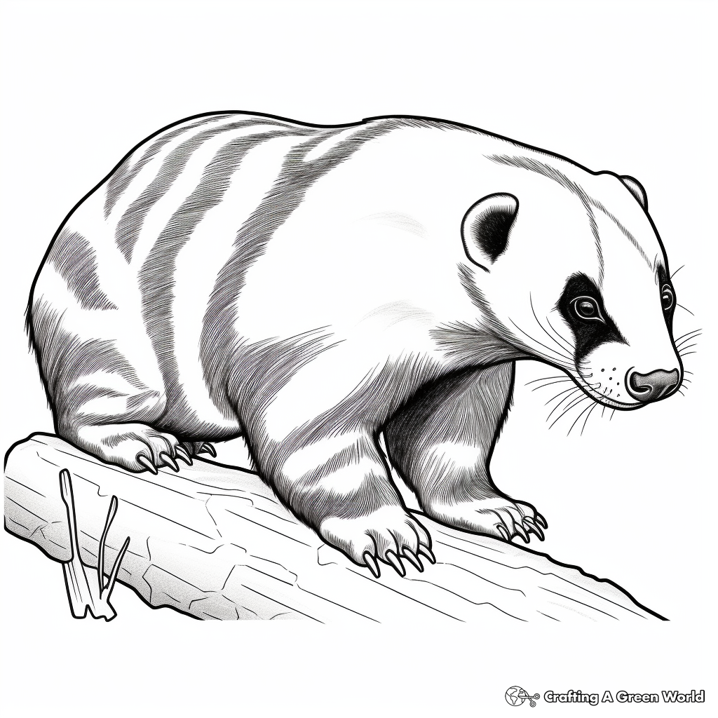 Stunning American Badger Coloring Pages 3