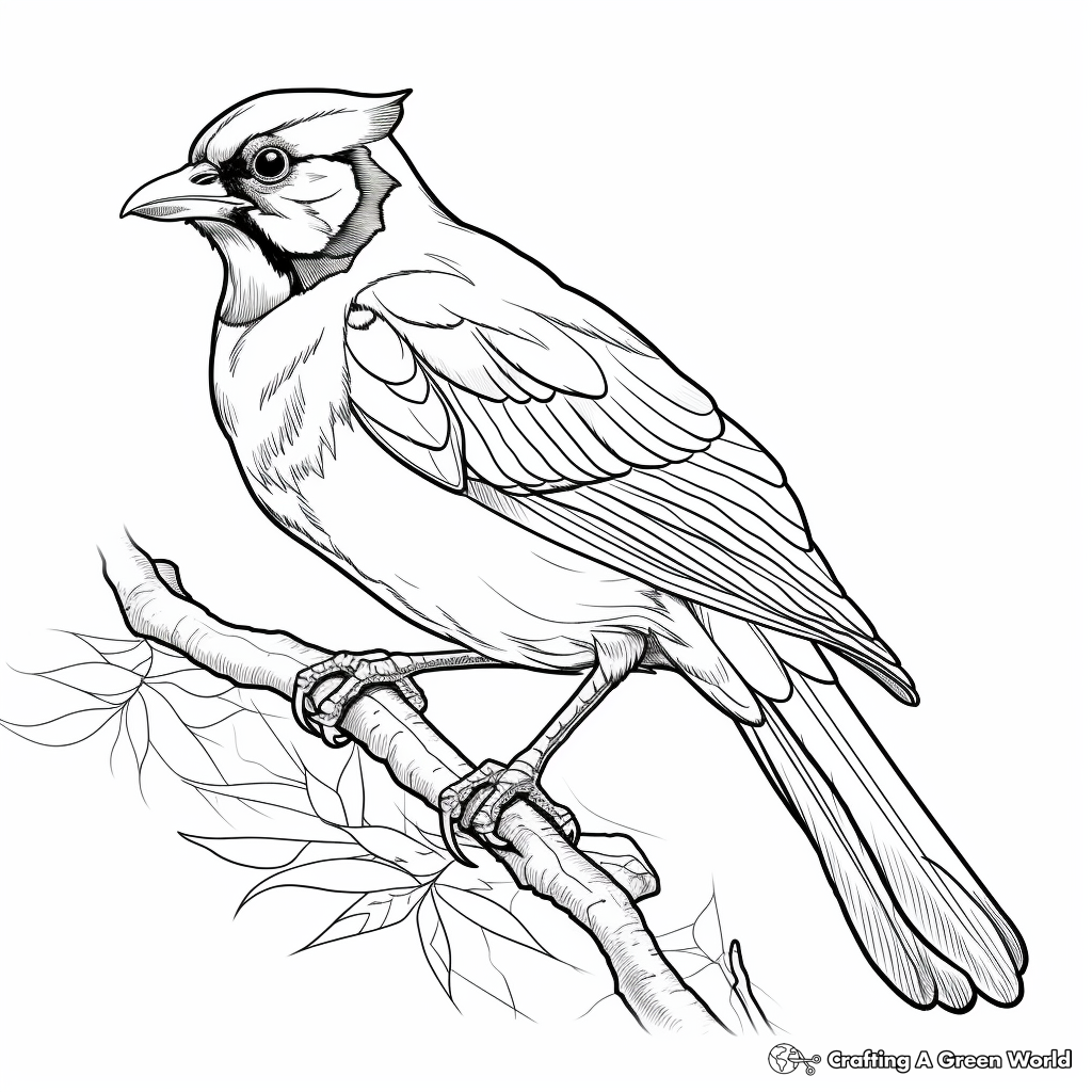 Stunning Blue Jay Coloring Pages 2