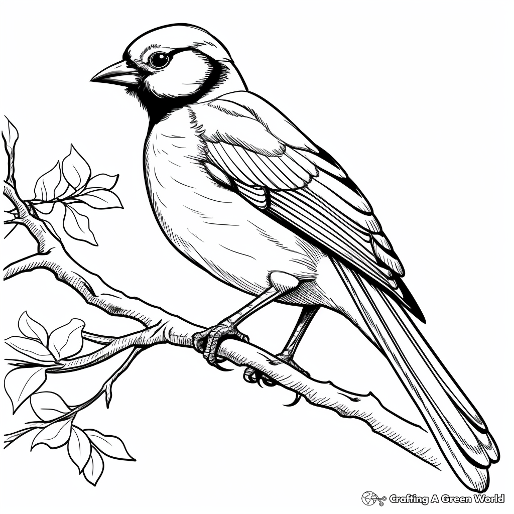 Stunning Blue Jay Coloring Pages 4