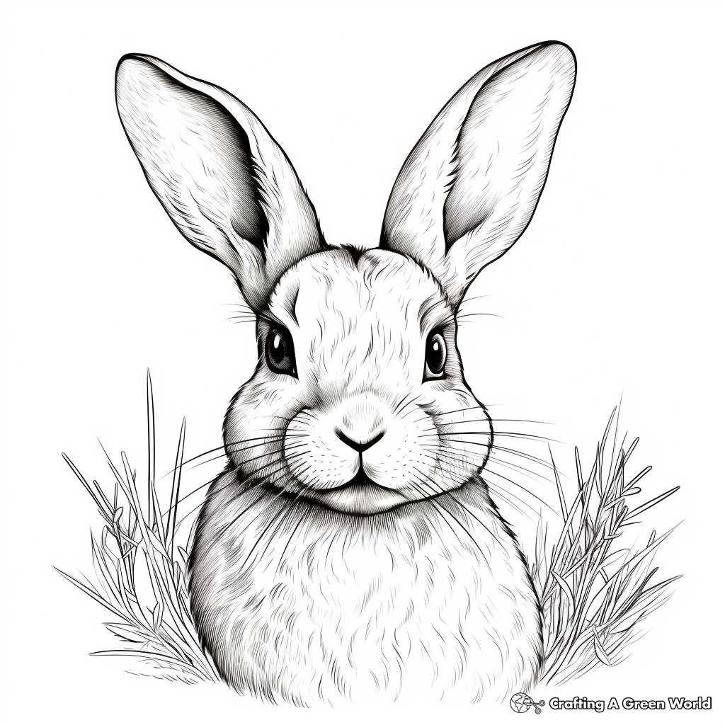 Stunning Bunny Portrait Coloring Pages for Adults 1