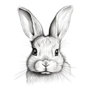Stunning Bunny Portrait Coloring Pages for Adults 3