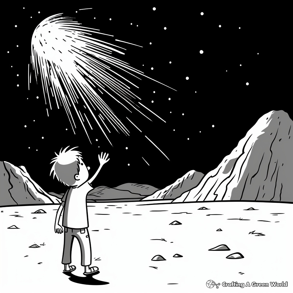 Stunning Comet in the Night Sky Coloring Pages 1