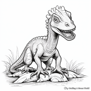 Stunning Detailed Dilophosaurus Coloring Pages 2