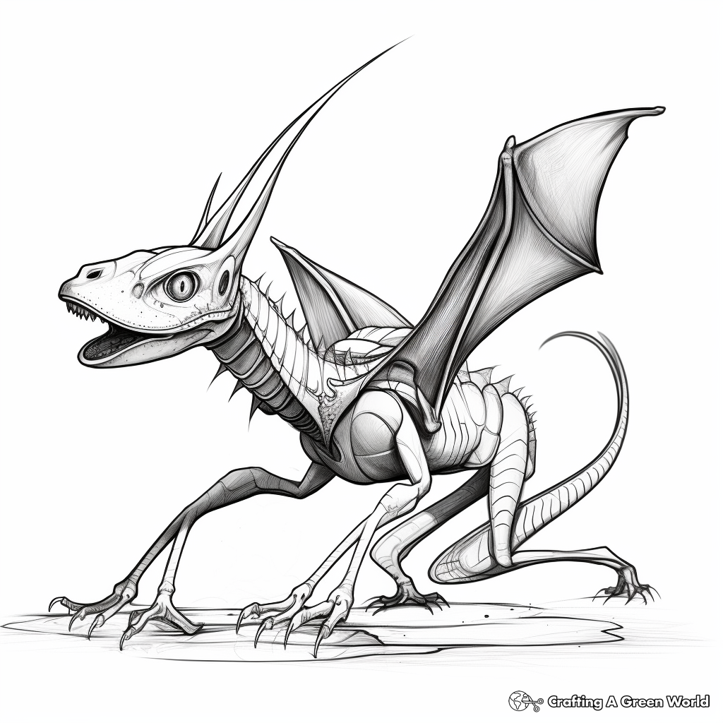 Stunning Detailed Dimorphodon Coloring Pages 1