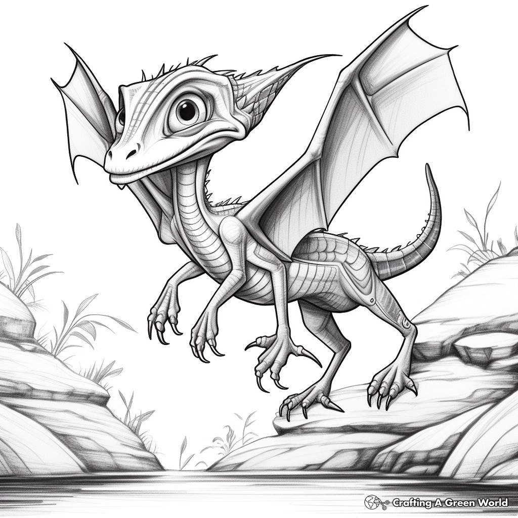Stunning Detailed Dimorphodon Coloring Pages 4