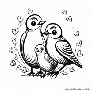 Stunning Dove 'I Love You' Coloring Pages 1
