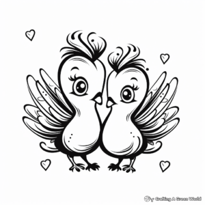 Stunning Dove 'I Love You' Coloring Pages 3