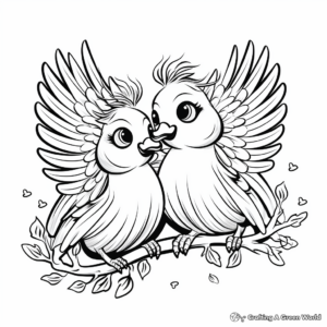 Stunning Dove 'I Love You' Coloring Pages 4
