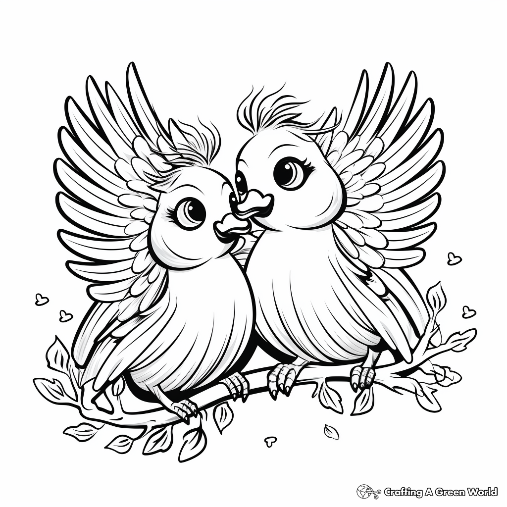 Stunning Dove 'I Love You' Coloring Pages 4