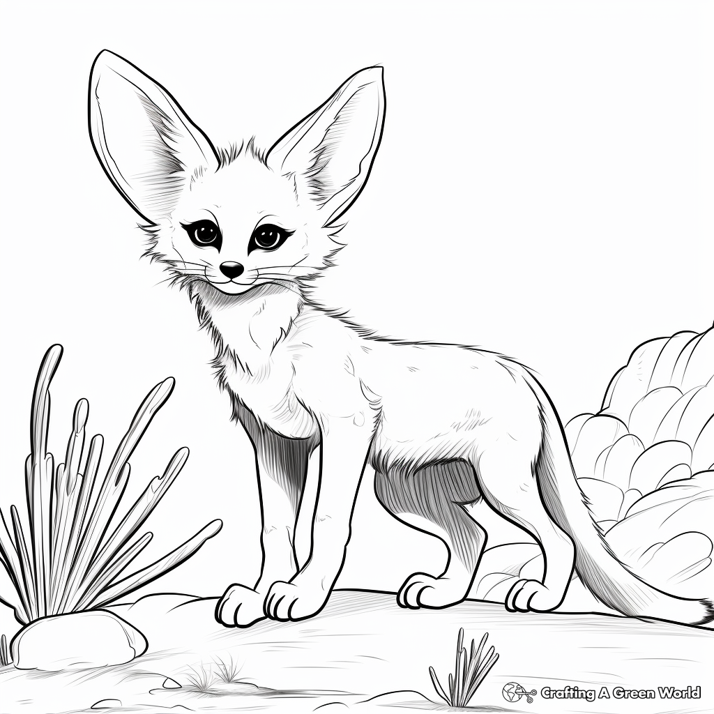 Stunning Fennec Fox Coloring Pages 2