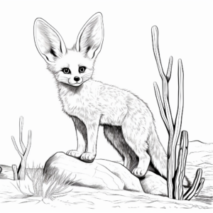 Stunning Fennec Fox Coloring Pages 4