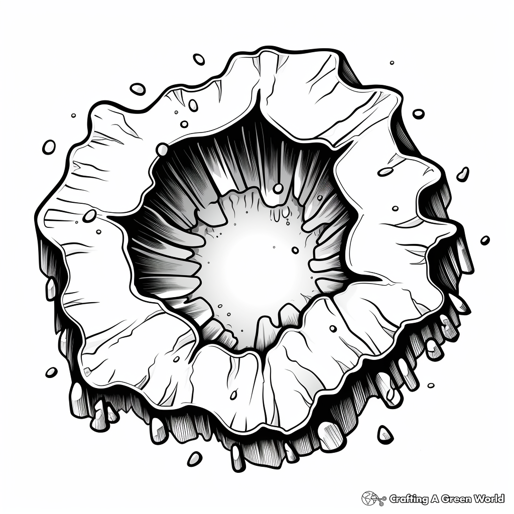 Stunning Geode Outline Coloring Pages 2