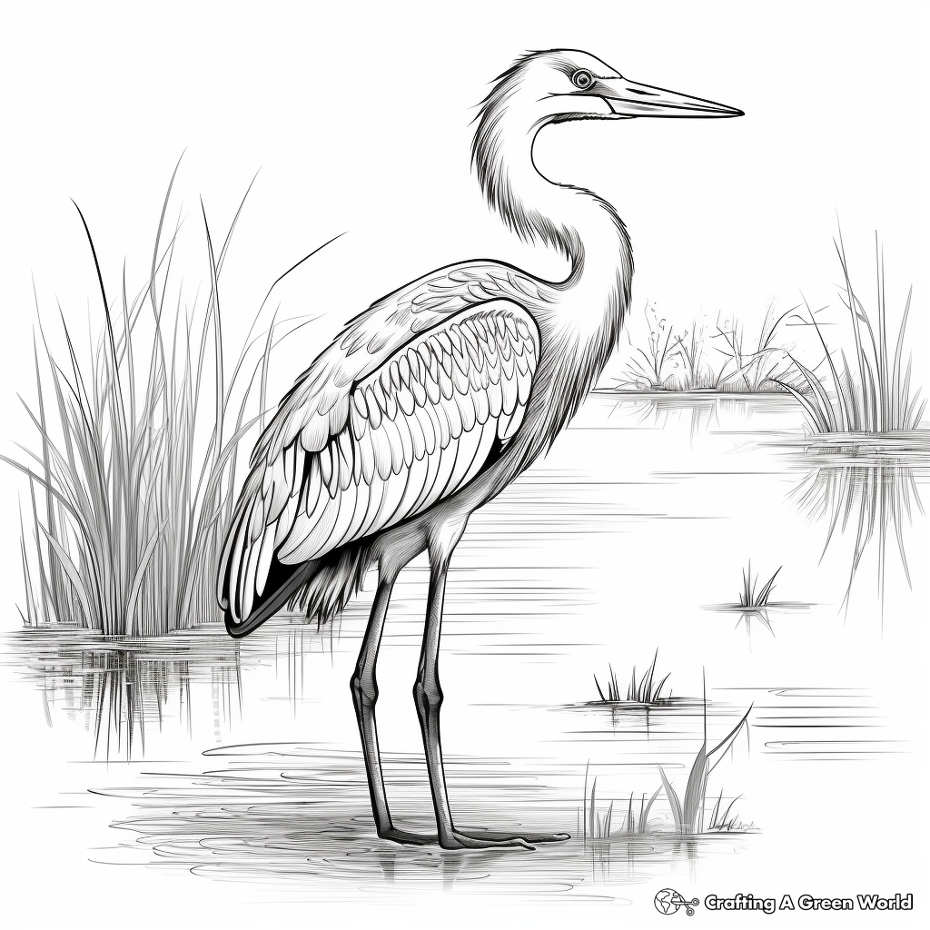 Stunning Great Blue Heron Coloring Pages 1