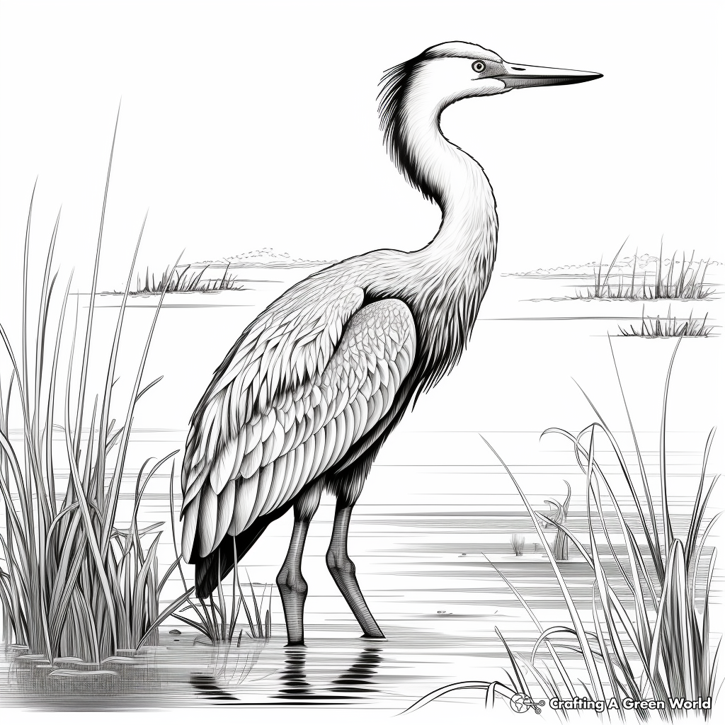 Stunning Great Blue Heron Coloring Pages 2