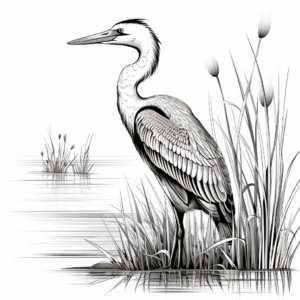 Stunning Great Blue Heron Coloring Pages 3