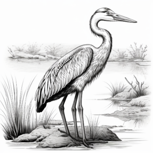Stunning Great Blue Heron Coloring Pages 4