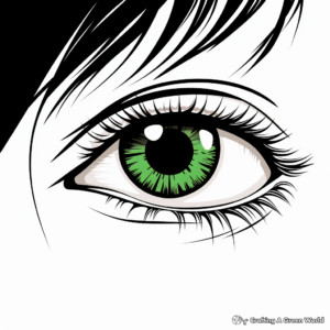Stunning Green Eye Coloring Pages 1