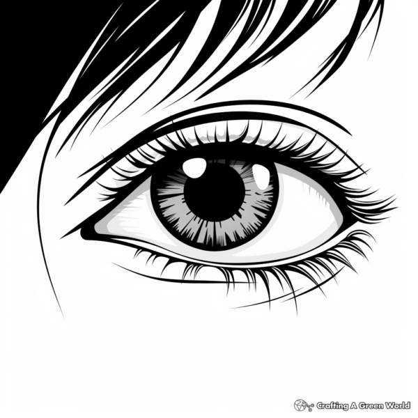 Stunning Green Eye Coloring Pages 1