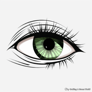 Stunning Green Eye Coloring Pages 2