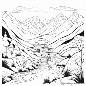 Stunning Mountain Scenes Coloring Pages 1