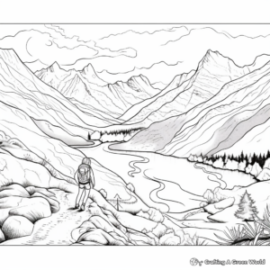 Stunning Mountain Scenes Coloring Pages 2