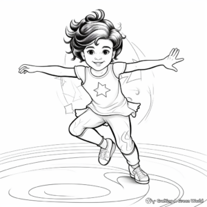 Stunning Olympic Gymnastics Performance Coloring Pages 1
