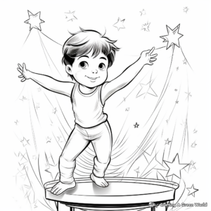Stunning Olympic Gymnastics Performance Coloring Pages 2