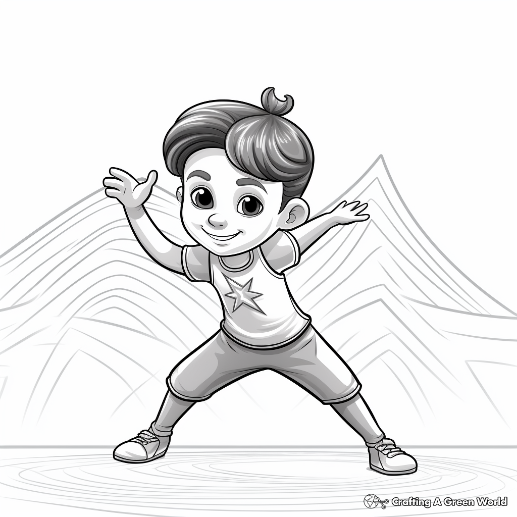 Stunning Olympic Gymnastics Performance Coloring Pages 3