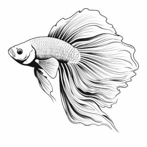 Stunning Ombre Betta Fish Coloring Pages 1