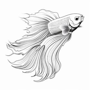 Stunning Ombre Betta Fish Coloring Pages 3