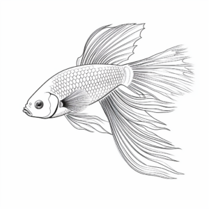 Stunning Ombre Betta Fish Coloring Pages 4