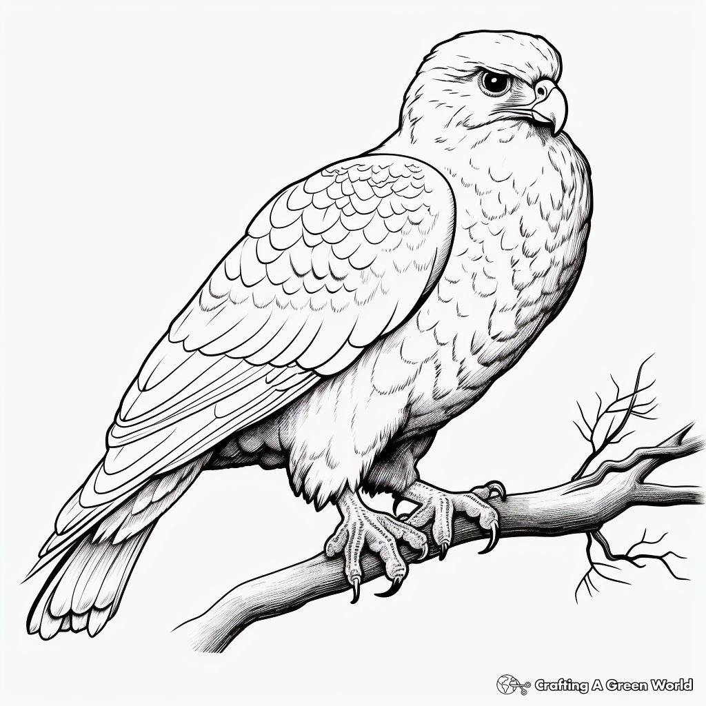 Stunning Peregrine Falcon Coloring Pages 1