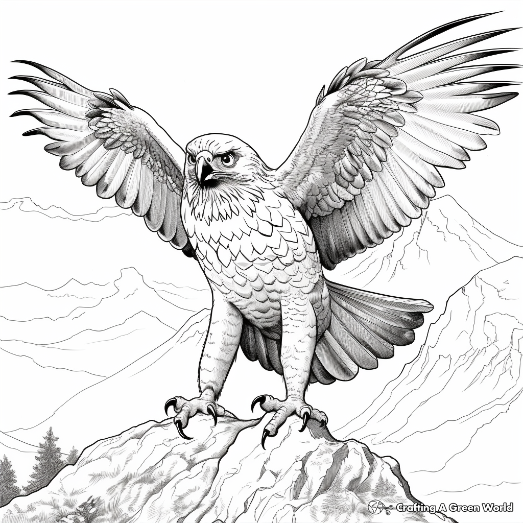 Stunning Peregrine Falcon Coloring Pages 3
