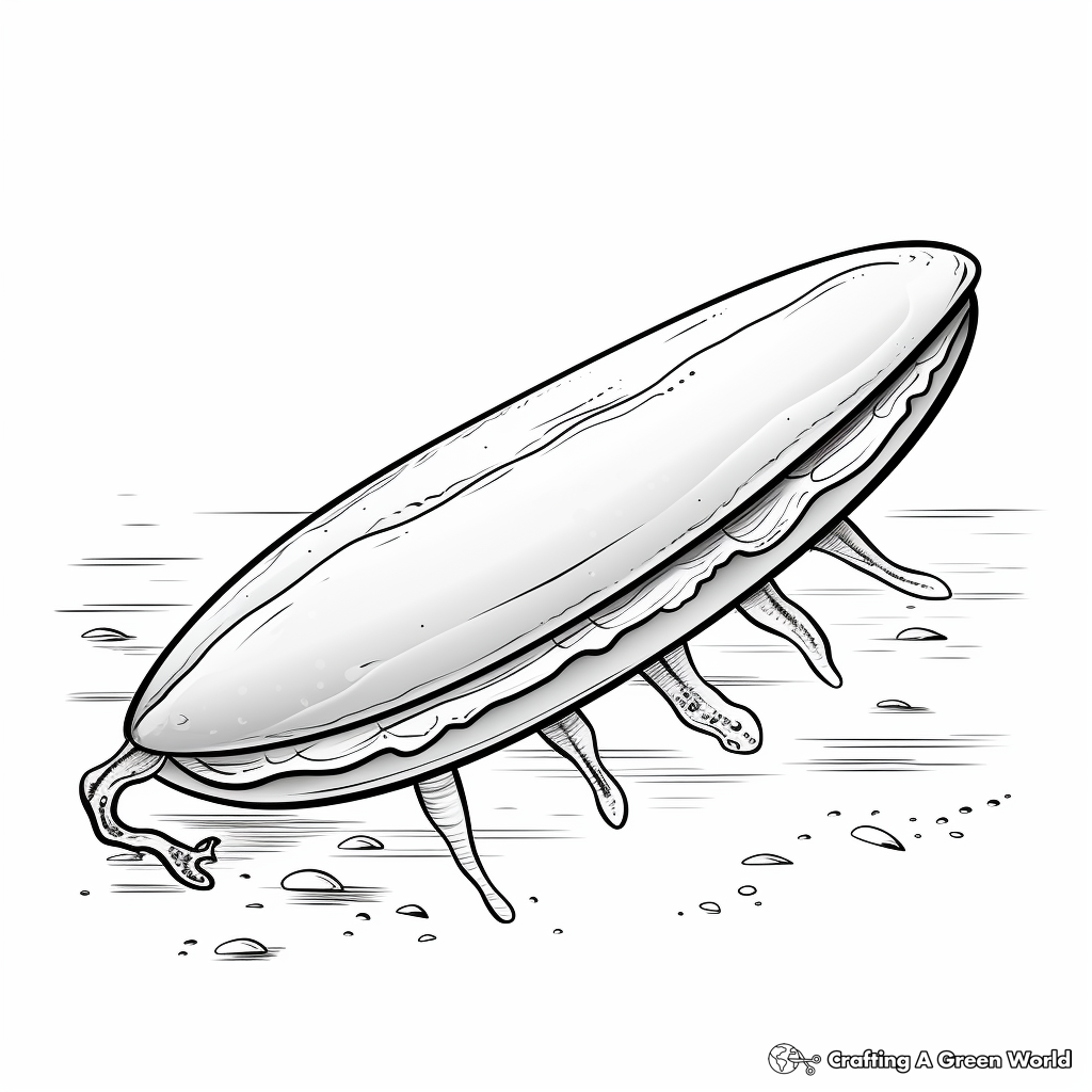 Stunning Razor Clam Coloring Pages 2