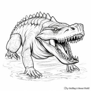 Stunning Realistic Sarcosuchus Coloring Pages 1
