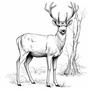 Stunning Red Deer Stag Coloring Pages 1