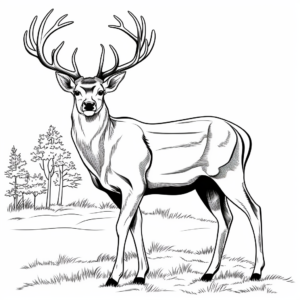 Stunning Red Deer Stag Coloring Pages 4