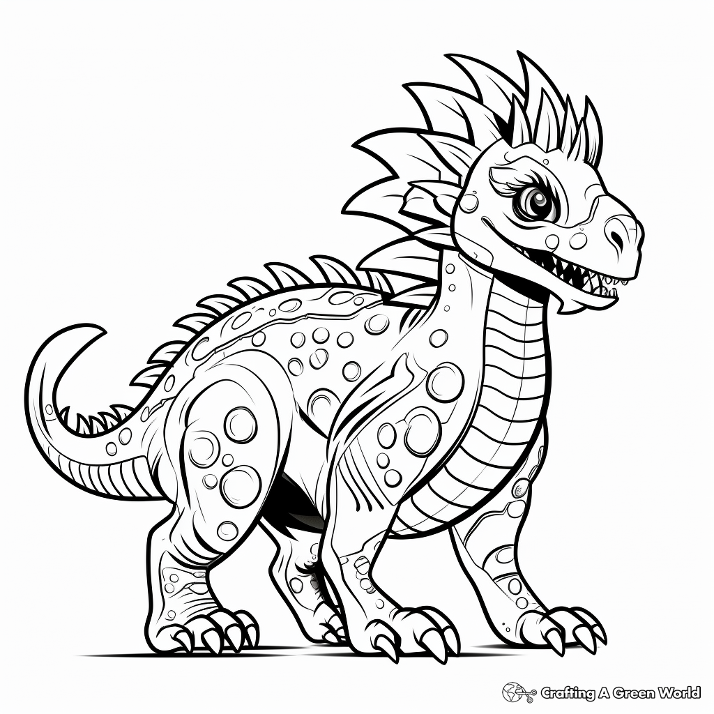 Stunning Roaring Pachycephalosaurus Coloring Pages 1