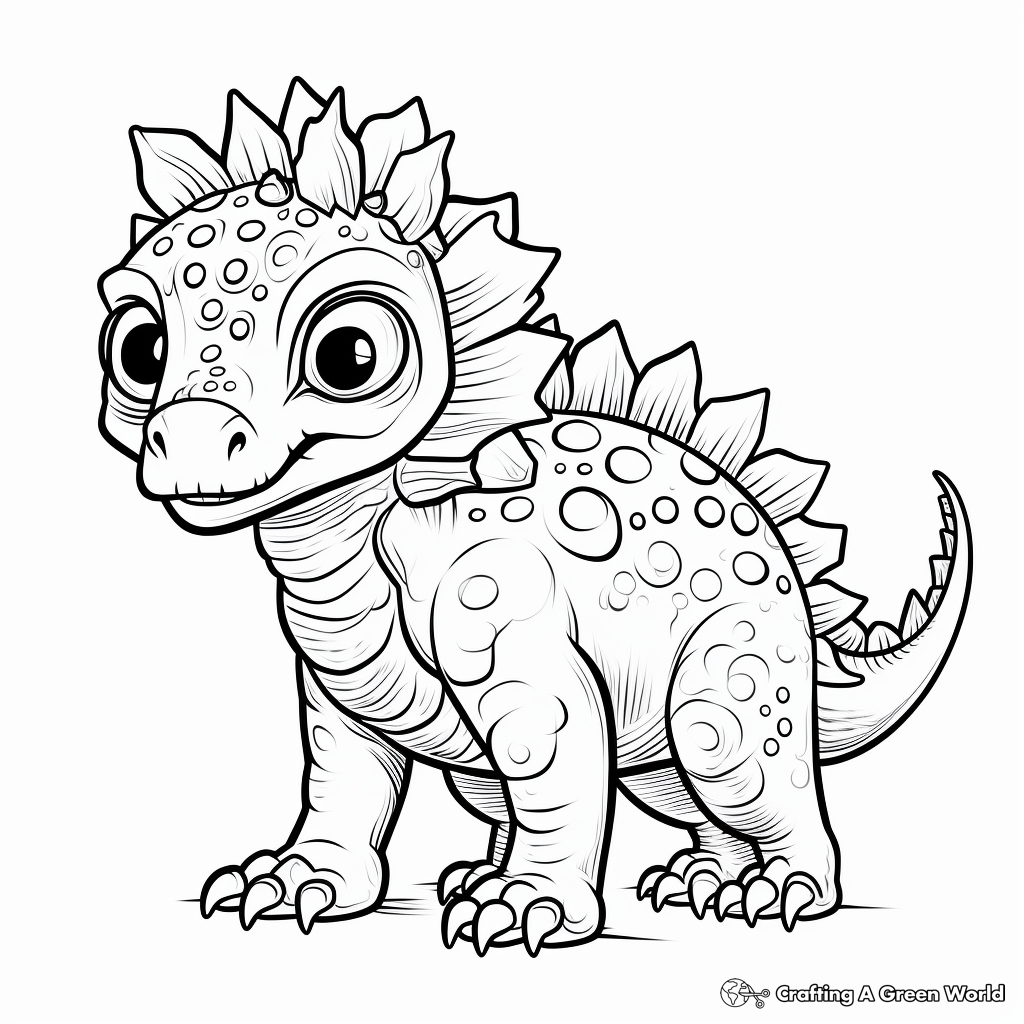Stunning Roaring Pachycephalosaurus Coloring Pages 2