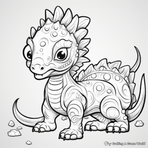 Stunning Roaring Pachycephalosaurus Coloring Pages 4