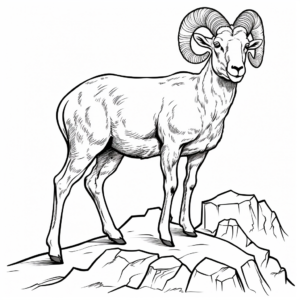 Stunning Rocky Mountain Bighorn Sheep Coloring Pages 1