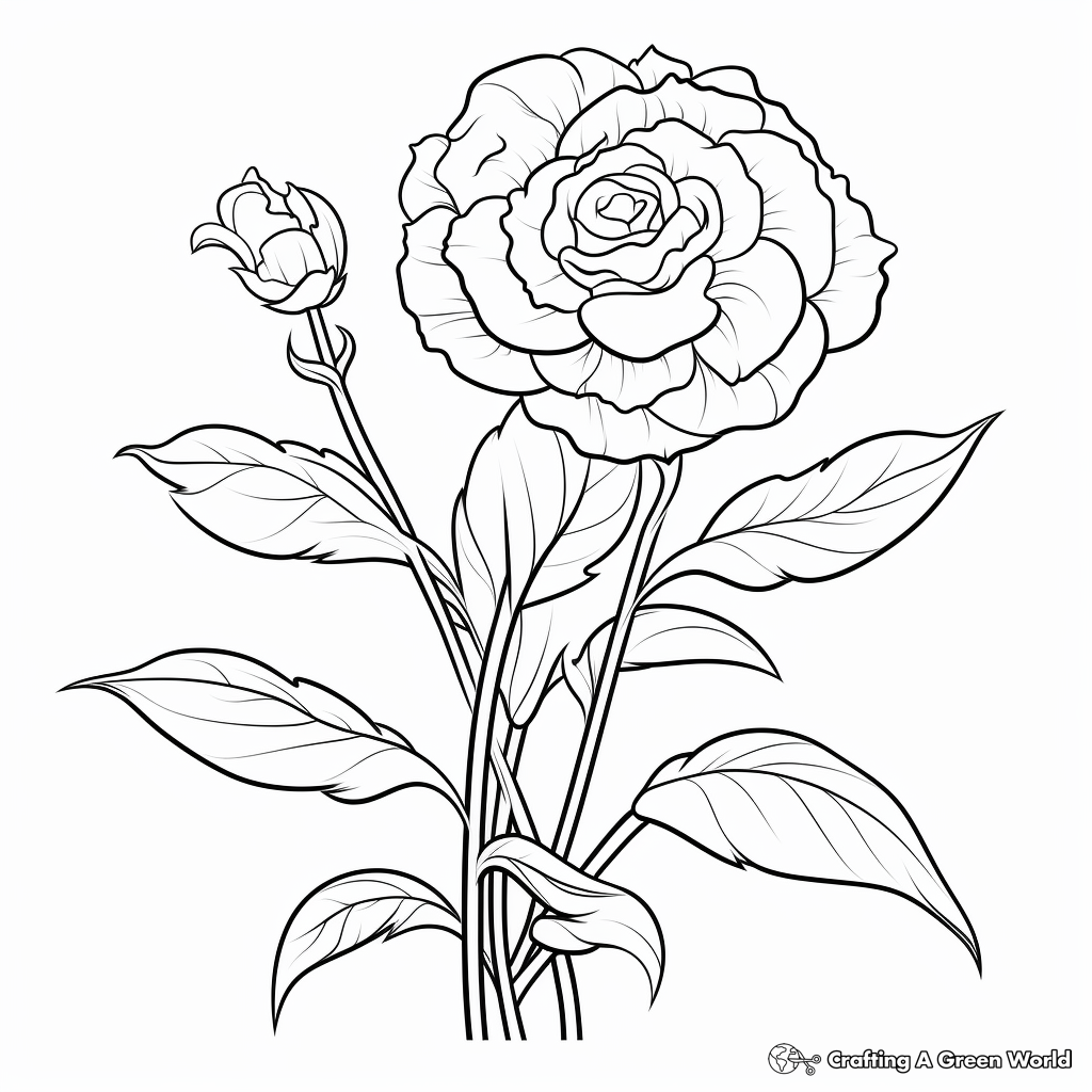 Stunning Rose Plant Coloring Pages for All Ages 1